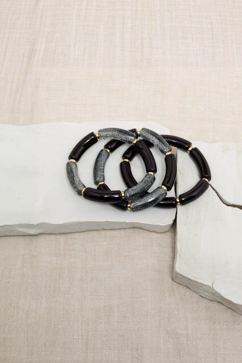 Set de Bracelets Palma Noir/Noir Brillant